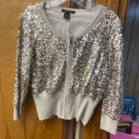 silver sequin sweater